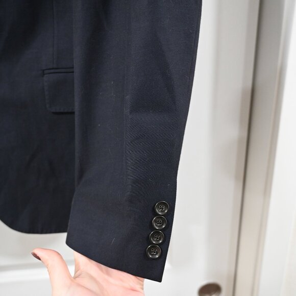 J Crew Size 44R Ludlow Wool Cotton Unstructured Navy Blazer - Picture 3 of 11